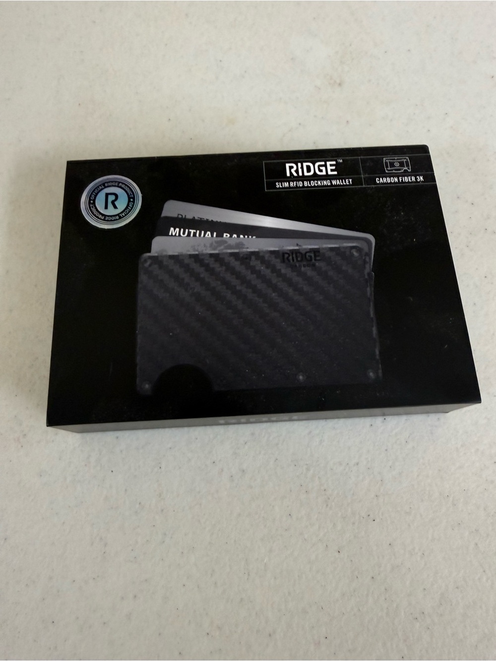 Ridge Carbon Fiber Wallet with Box and Patch - Black - Picture 4 of 10